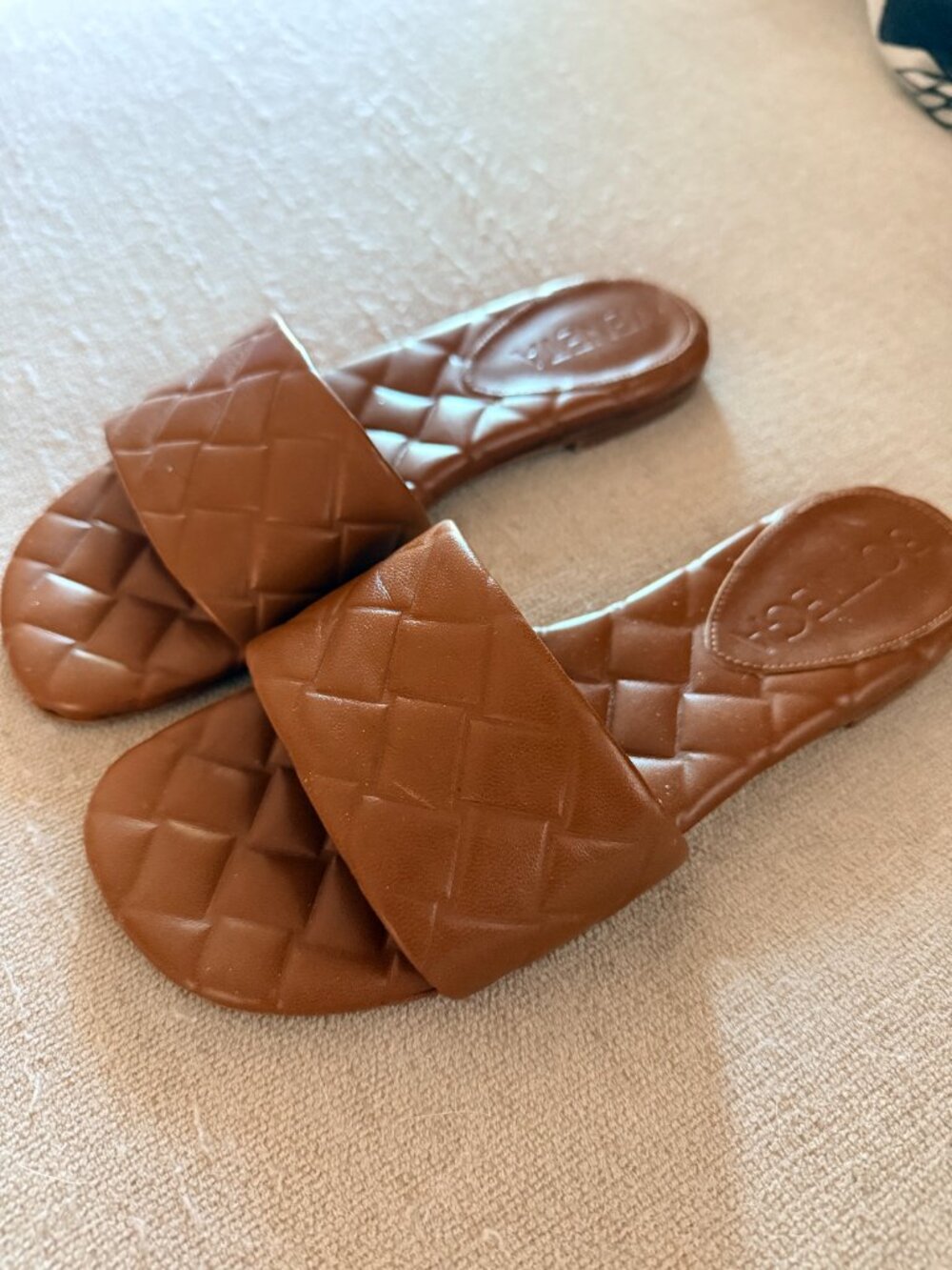 Bottega Veneta Quilted Slides - Brown - Size 34